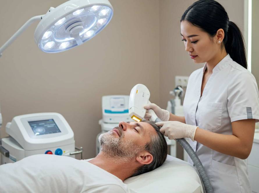 Sesión de depilación láser profesional en Estética IRIS Madrid.